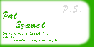 pal szamel business card