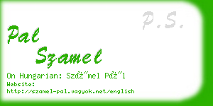 pal szamel business card